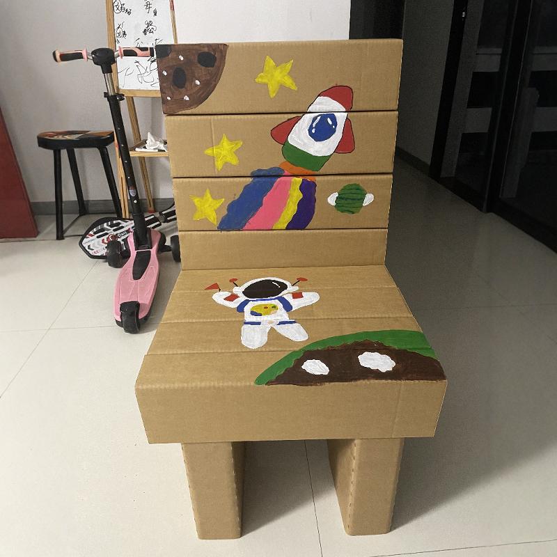 抖音爆款：瓦楞纸家具书桌，给孩子的创意乐园！