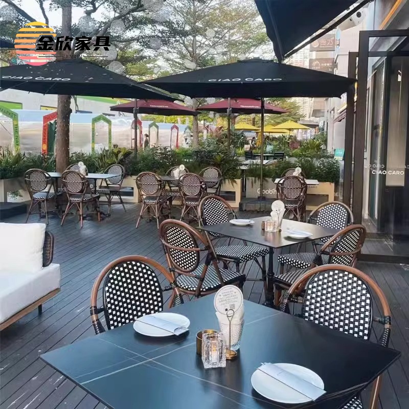 户外法式餐厅阳台庭院桌椅，打造你的网红咖啡厅奶茶店美式复古民宿！