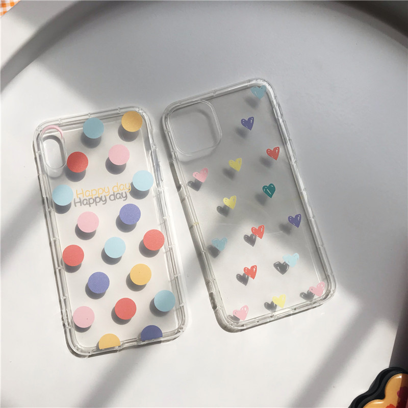 彩色波点爱心iPhone 16 Pro/15 Pro Max保护套，让你的手机瞬间变成时尚焦点！