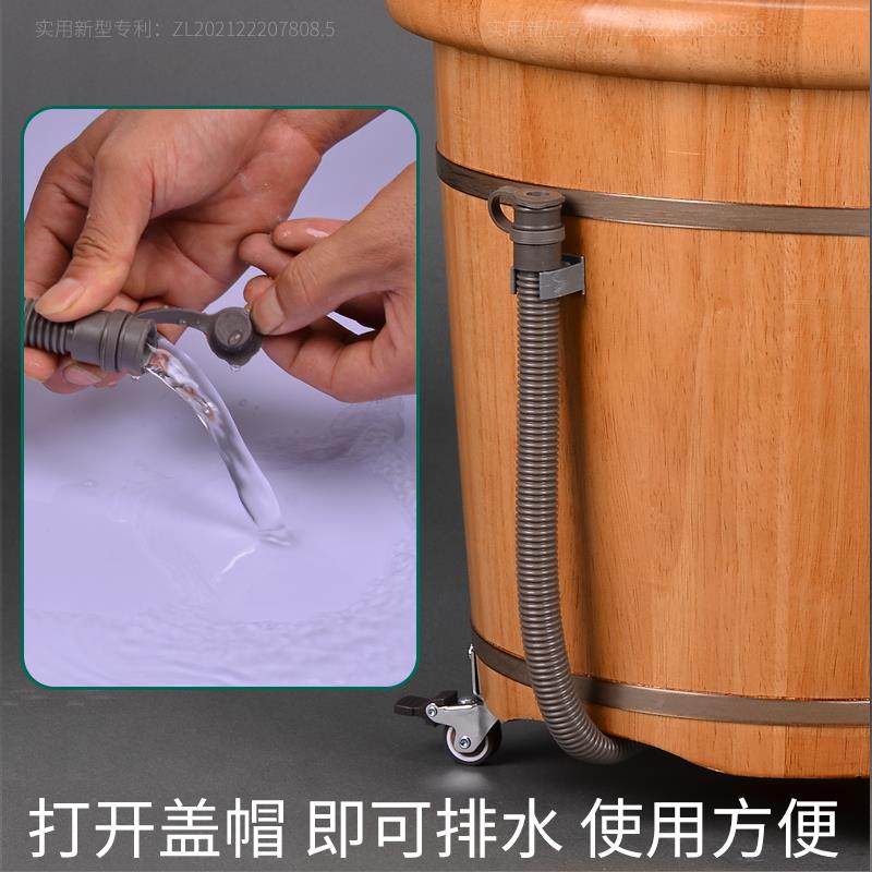 泡脚木桶带轮子带排水：居家足浴神器，轻松享受泡脚乐趣！