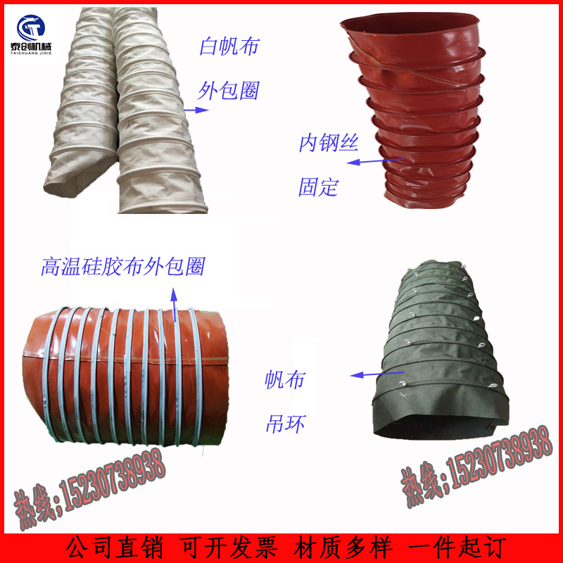 方形圆形硅胶布风机风口软连接：减震消音防腐，多种材质订制，工业界的福音！