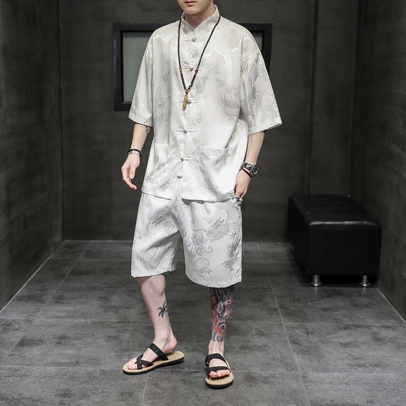 2023夏中国风男装冰丝唐装汉服盘扣复古套装C229/TZ318/P80：国潮爆款，你穿对了吗？
