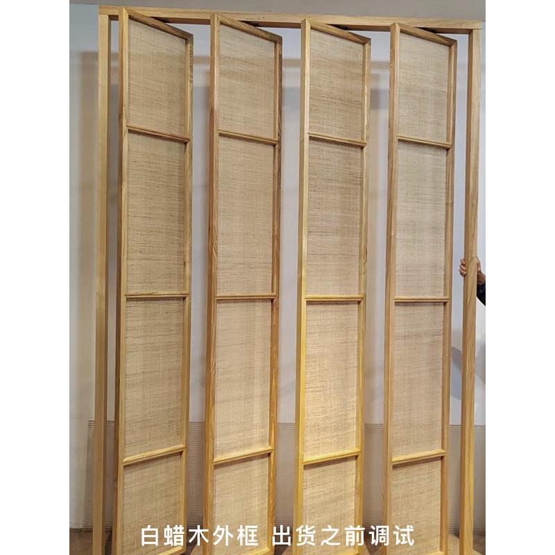 侘寂风原木旋转苎麻屏风：打造现代简约家居美学新风尚！✨