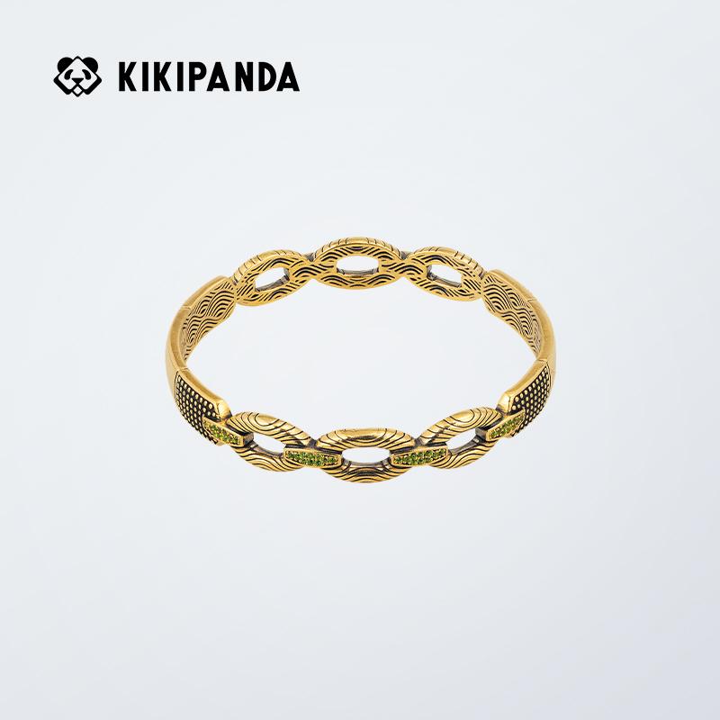 KIKIPANDA黑金手镯太绝了！复古潮牌设计，999足金手镯真香预警