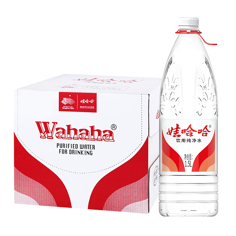 娃哈哈纯净水1.5L*12瓶：家庭必备，泡茶神器，江浙沪包邮！