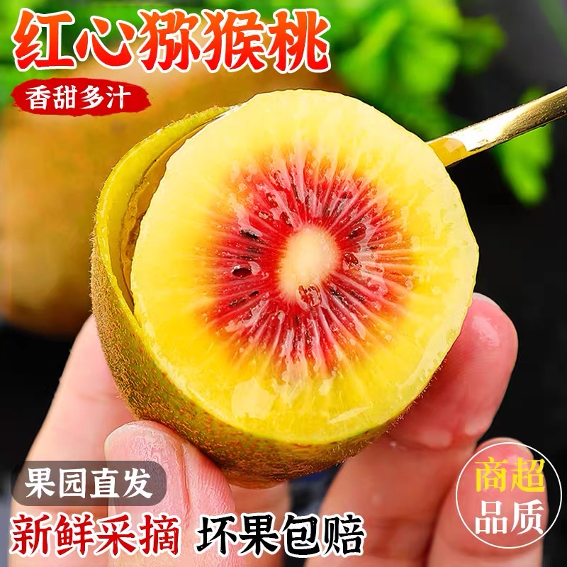 正宗红心猕猴桃：当季新鲜孕妇最爱，整箱精选大果来袭！