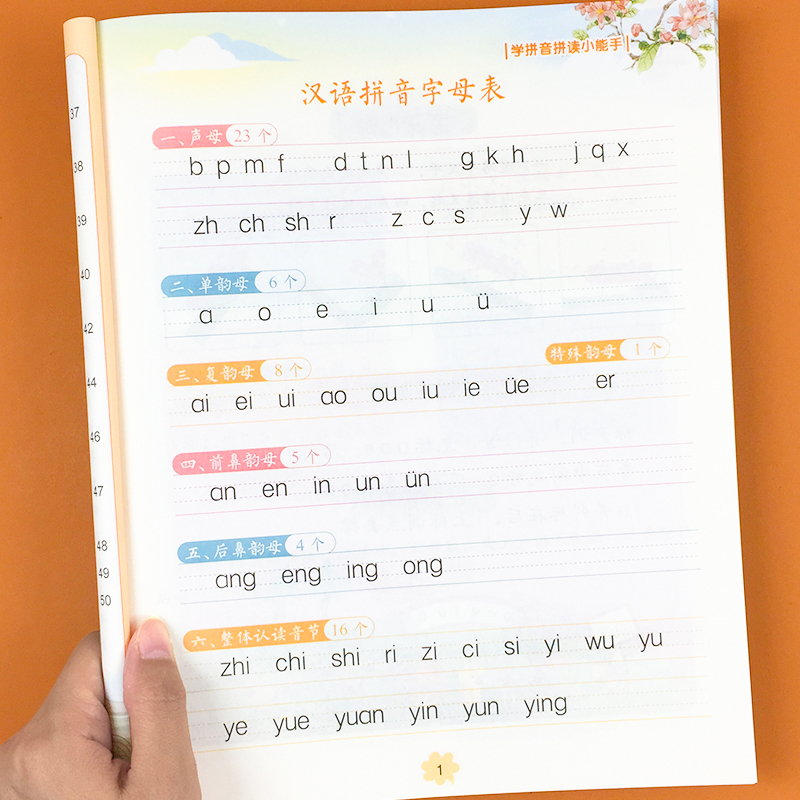 汉语拼音拼读训练字母表：一年级拼音四声调练习册，小学生声母韵母必备神器！