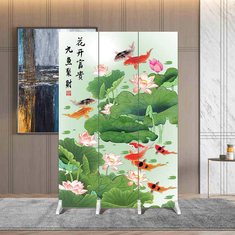 新中式布艺屏风：客厅玄关的优雅隔断，打造私密空间的艺术品