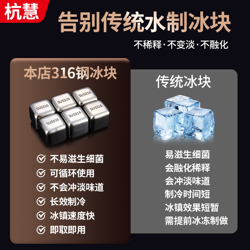 杭慧316不锈钢冰块：让每一口威士忌都变成奢华享受✨