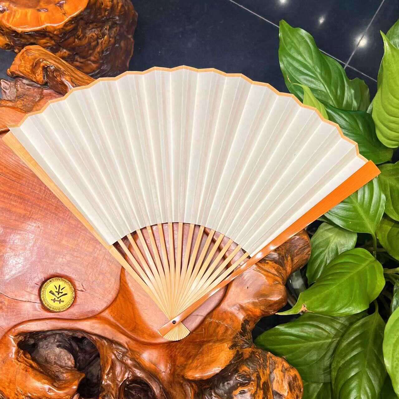 田春梅手制老玉竹边玉竹芯文玩折扇，盛风苏扇出品，古韵雅致的收藏级享受