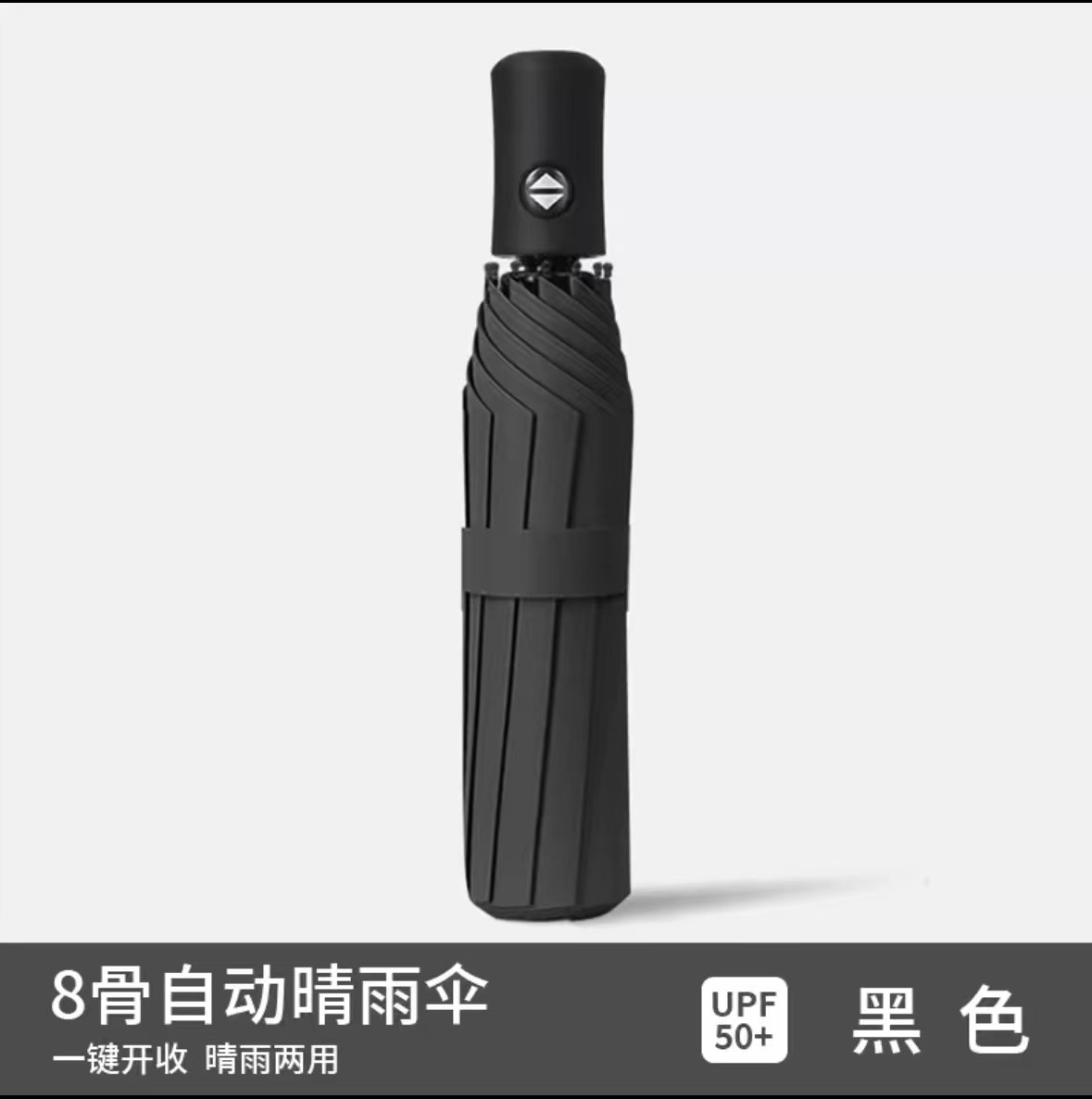 三折全自动黑胶防晒遮阳伞：晴雨两用，防晒广告伞新潮流！☀️☔