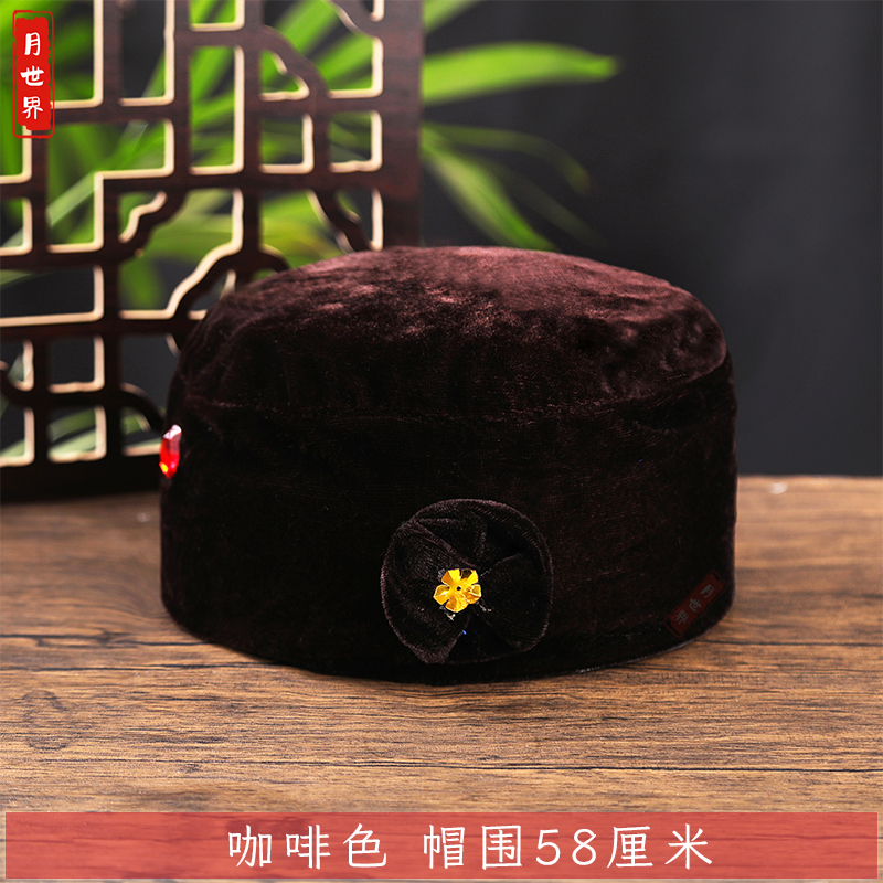 寿帽女士金丝绒帽子：太婆帽里的宝石帽，老人冲喜必备！✨