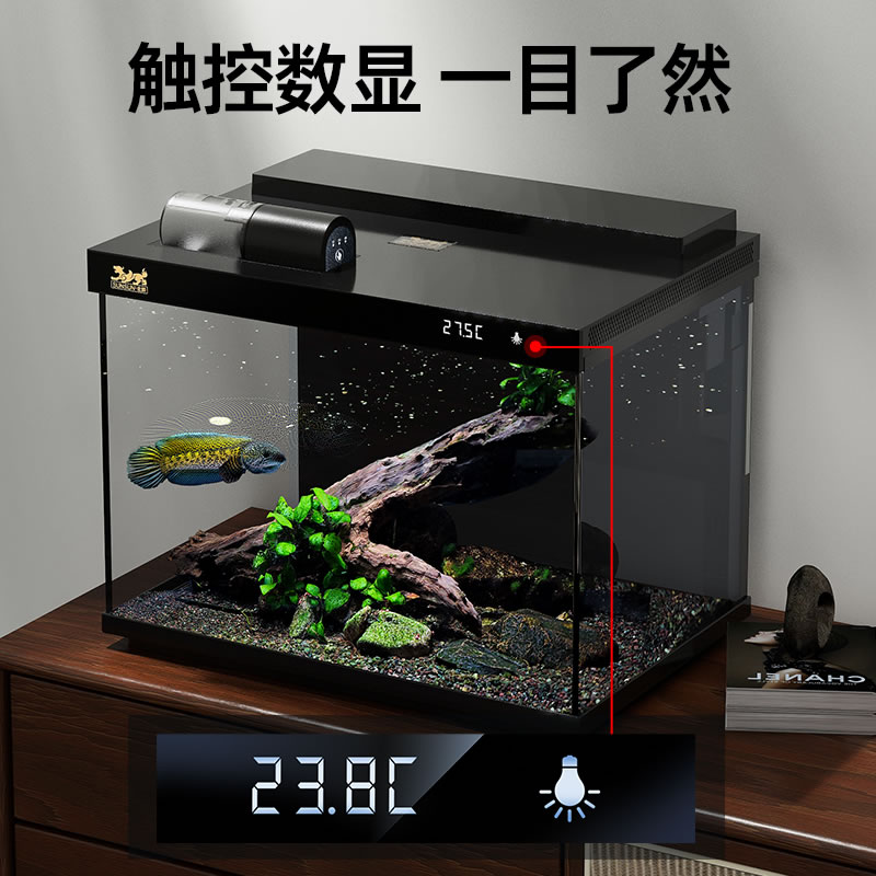 轻奢鱼缸带柜子过滤器，2025新款客厅造景神器✨