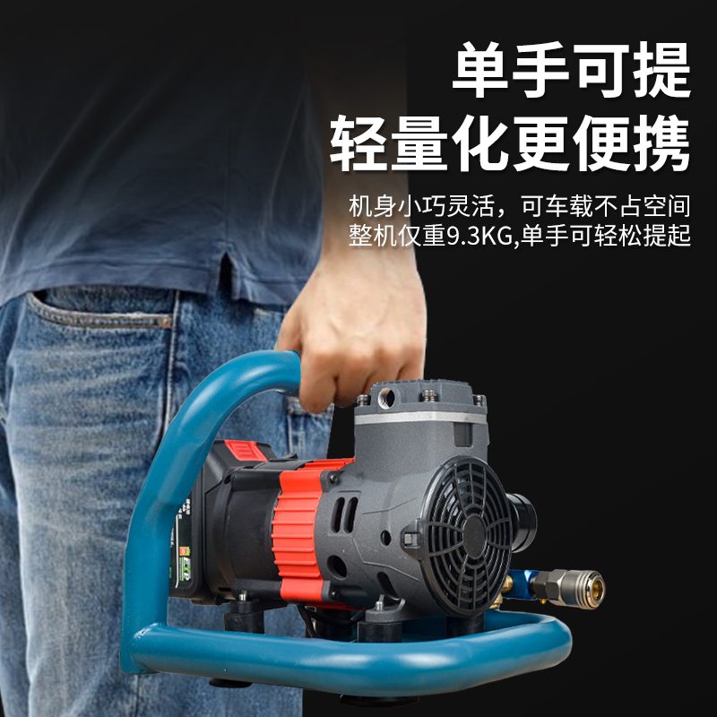 锂电空压机迷你打气泵，便携无油储气罐，木工气钉枪好帮手！
