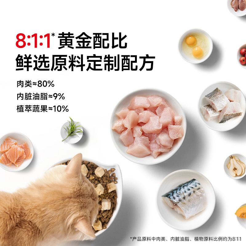 【挑食克星/长肉发腮】冻干鲜肉易消化夹心猫粮，猫咪的营养盛宴！