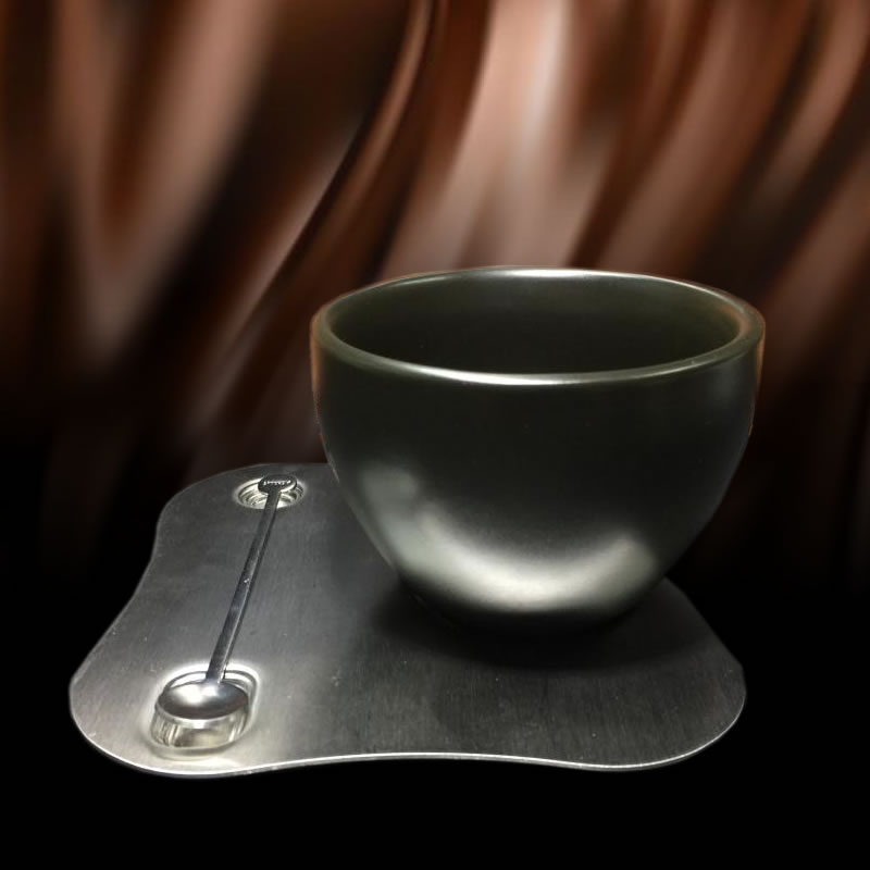 2013雀巢限量珍藏版马克杯：黑咖套杯，不锈钢底盘，金-牌咖啡杯组，收藏必备！