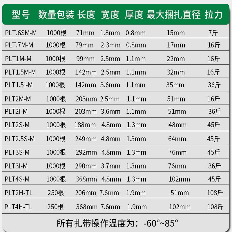 美国泛达进口正品原装尼龙扎带，耐寒抗紫外线，多规格尺寸任你选！