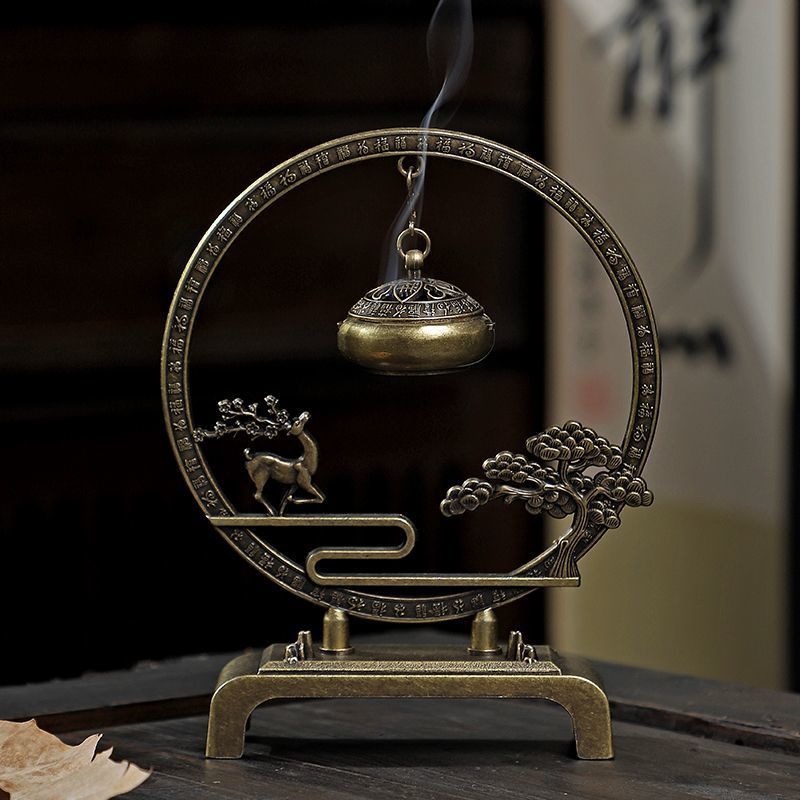新款合金创意复古香炉摆件：祥云鹿跃，一鹿连升，喜上眉梢！