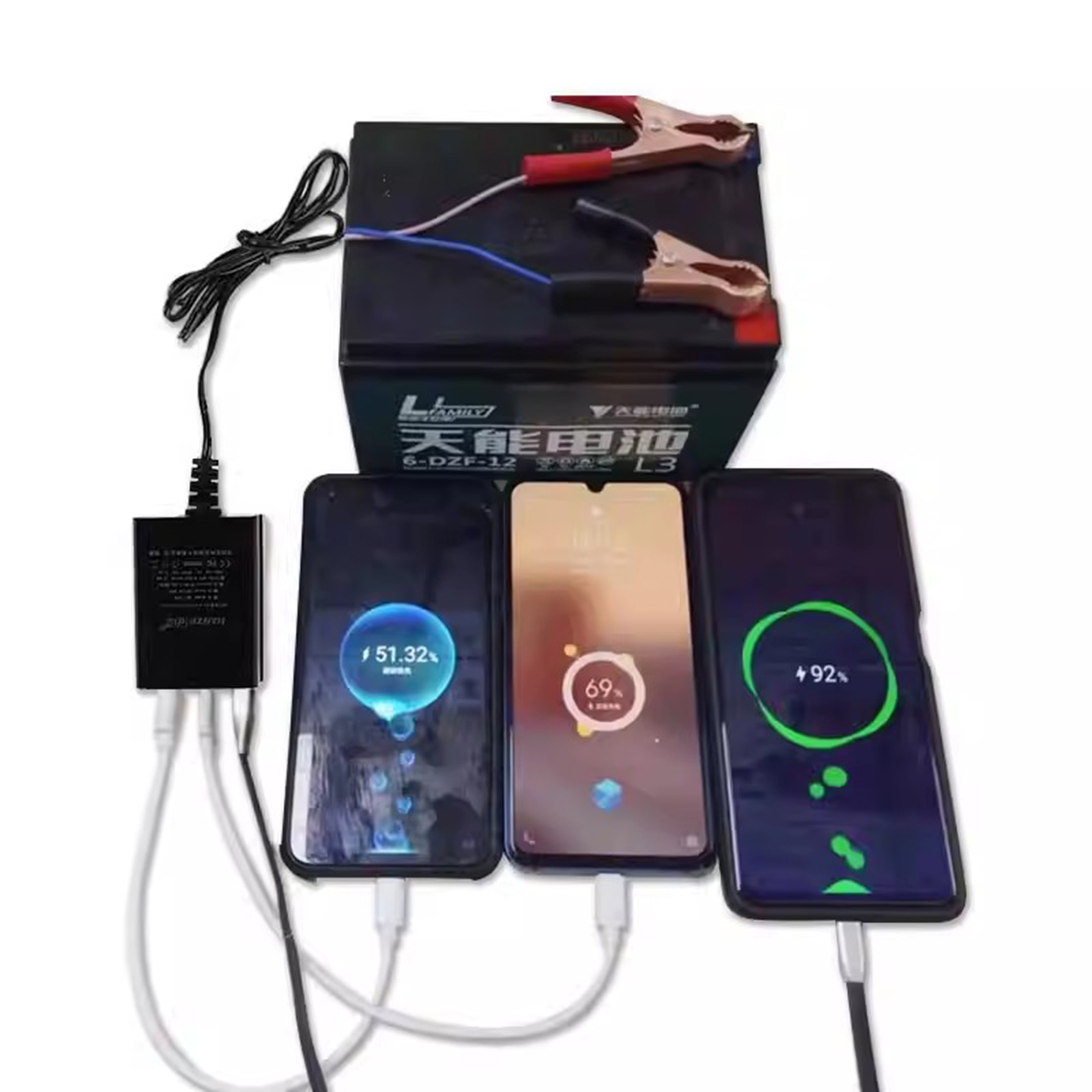 12V/24V通用电瓶转手机充电器：解锁你的快充新姿势，摩托车USB车载充电器必备神器！