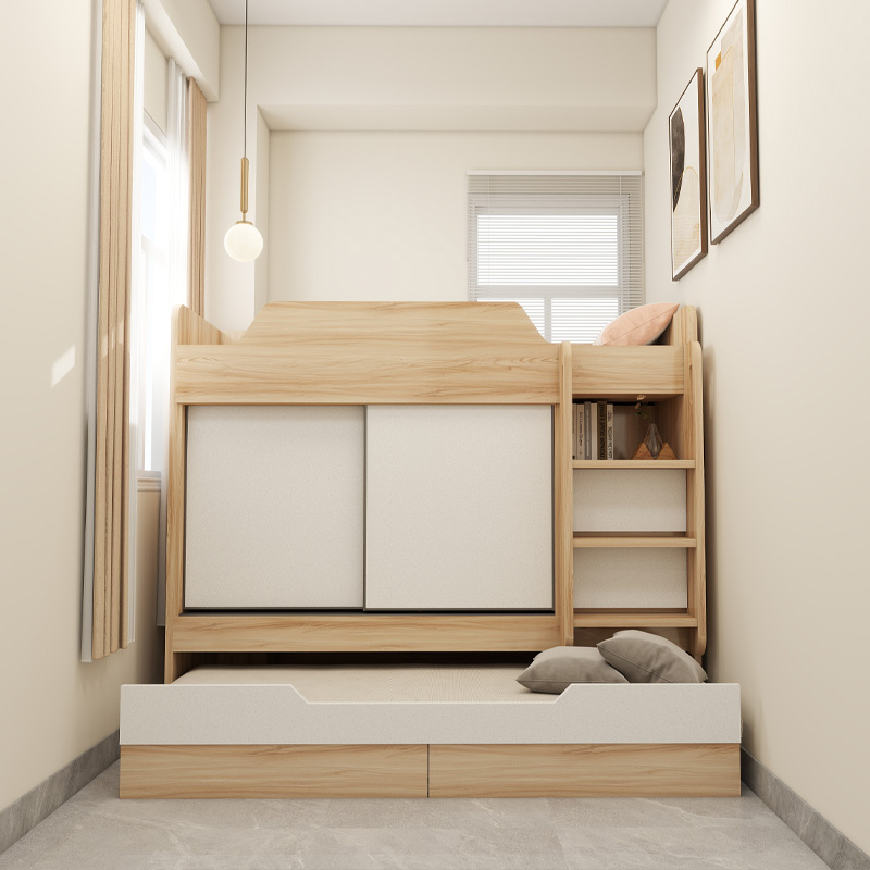 香港全屋家私定制：卧室双层床子母床公屋居屋小户型衣柜上下床安装，空间大变身！✨