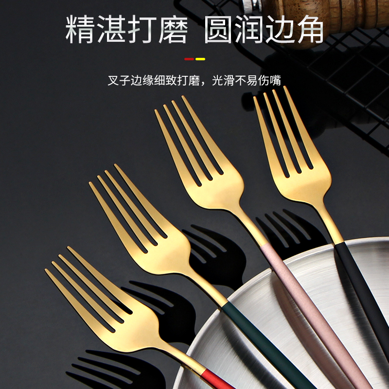 5支装创意长柄不锈钢叉子：解锁餐桌新风尚，水果沙拉叉的N种可能！