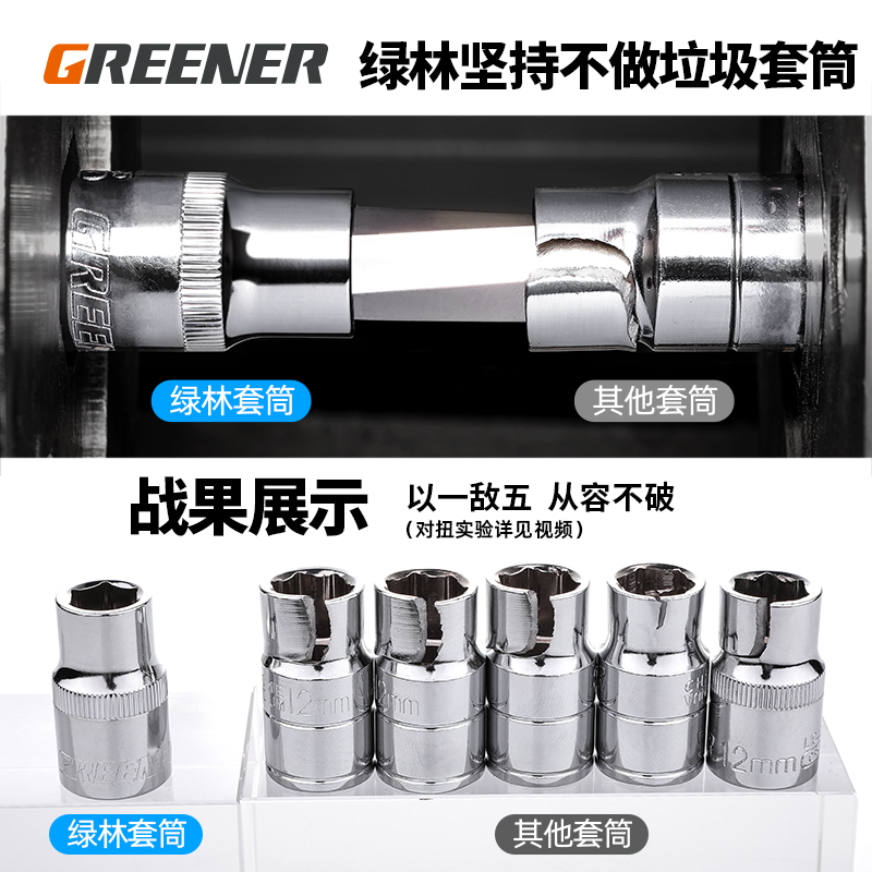 绿林小飞套筒组合套装修车汽修工具棘轮扳手套装组合扳手成套套盒：修车达人的必备神器️