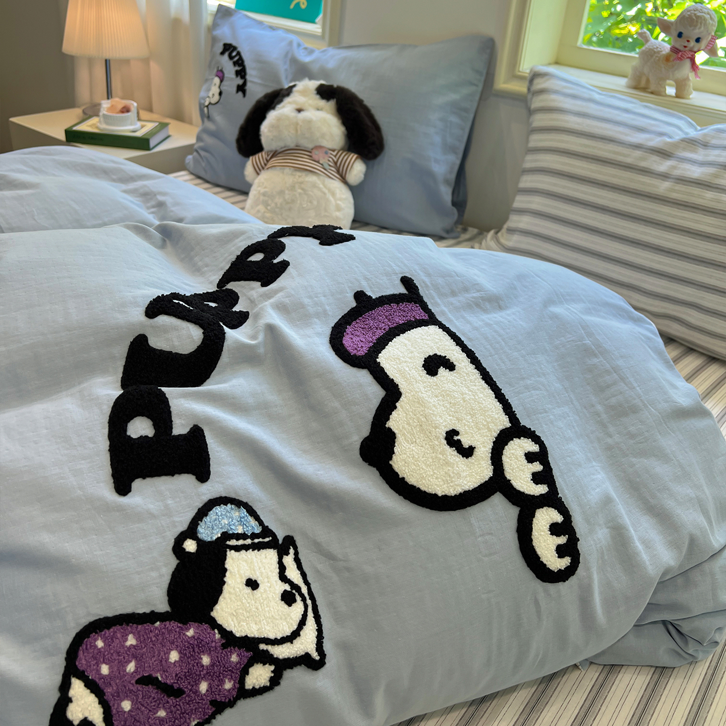 纯色全棉幼儿园被套三件套，宝宝温暖睡眠的秘密武器✨