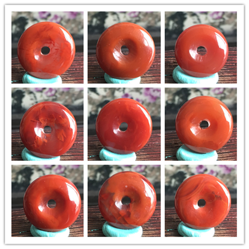 凉山原矿南红玛瑙吊坠：柿子红火焰纹玫瑰红素坠，男女皆宜的手工挂件✨