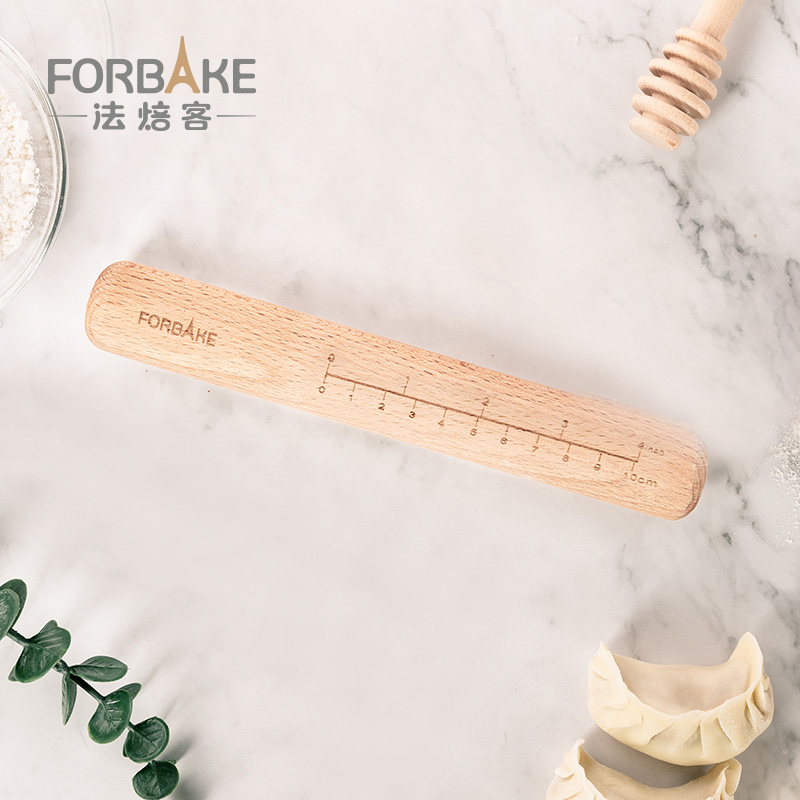 家用无漆榉木擀面杖：擀出美味，刻度精准，无毛刺，烘焙神器！