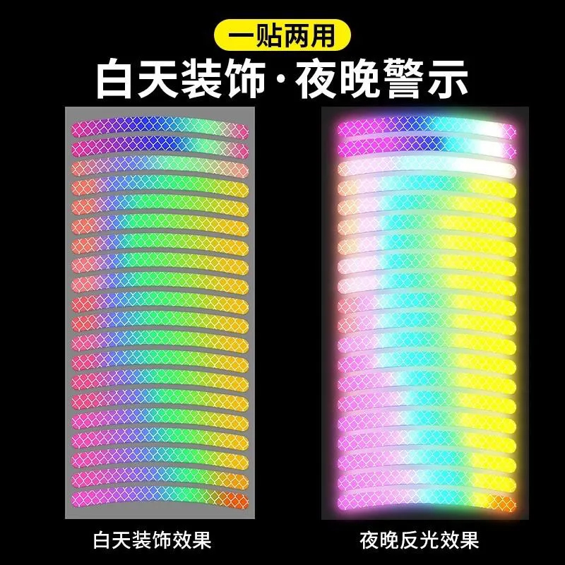 夜间骑行必备神器：自行车轮毂夜光反光贴，安全又炫酷！✨