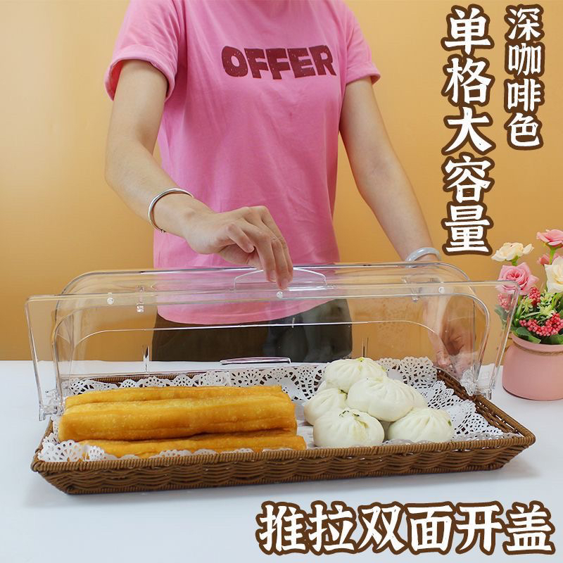 藤编面包篮带盖双层欧式酒店自助餐摆台生日甜品台摆件食物展示架：打造美食盛宴的艺术品