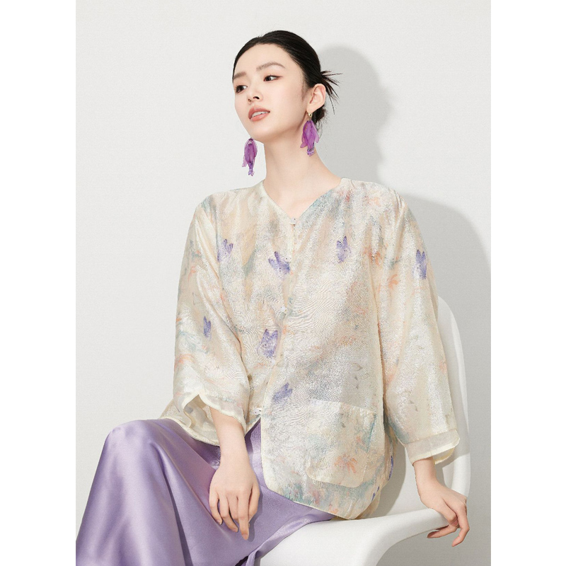 新中式黑色立领苎麻衬衫女！国风穿搭天花板！夏天不闷还显瘦