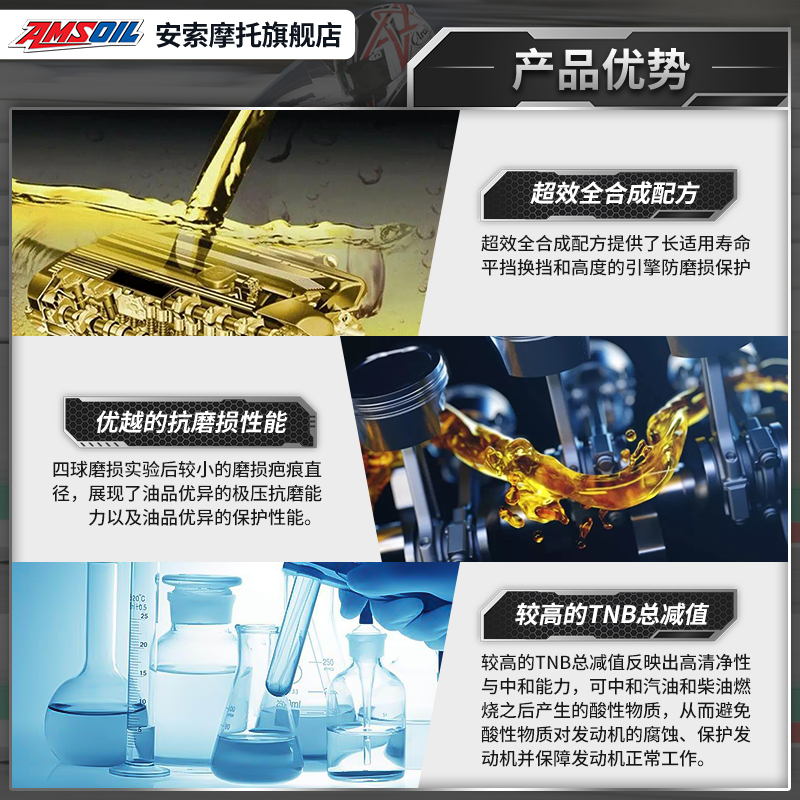 官方旗舰安索摩托车机油：全合成系列，你的踏板骑士必备神器！