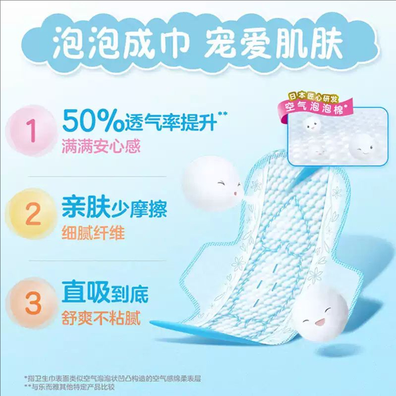 乐而雅宠爱肌F丝薄柔爽棉网量多夜用卫生巾35cm：夜间的安心守护，女性的秘密武器
