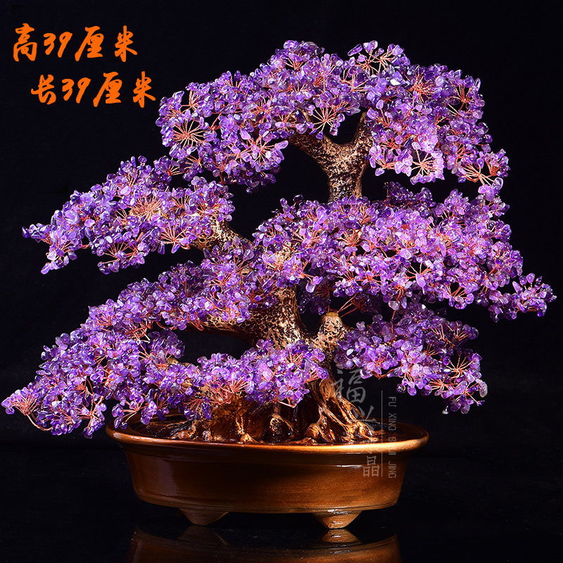 天然水晶发财树：招财进宝，办公桌上的幸运符✨