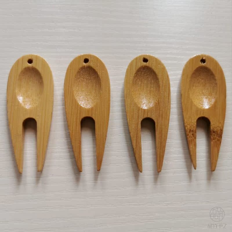 品竹ins高尔夫球果岭叉椭圆竹叉草坪整理器：马克便携配件，10个装，草坪维护新风尚！