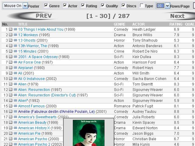 PHP Personal Movie Database0.5