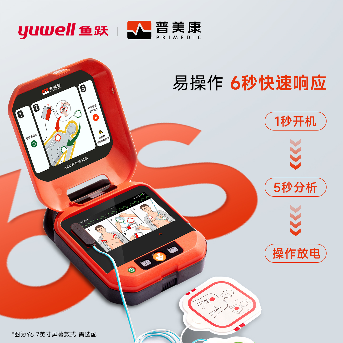 【政府补贴15%】鱼跃普美康AED-M250便携式除颤仪，守护生命的神器！⚡️