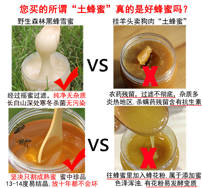 纯正天然土蜂蜜：东北黑蜂野生椴树蜜，大自然的馈赠✨
