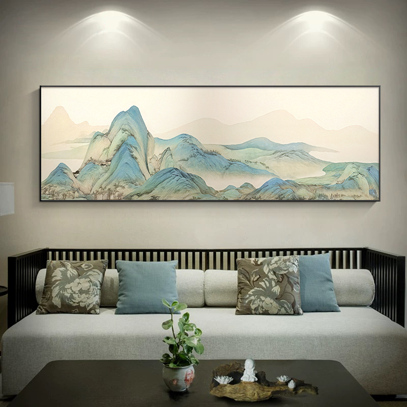 千里江山图靠山图茶室装饰画：轻奢高级感壁画，非遗苏绣精品客厅挂画，收藏级艺术品！✨