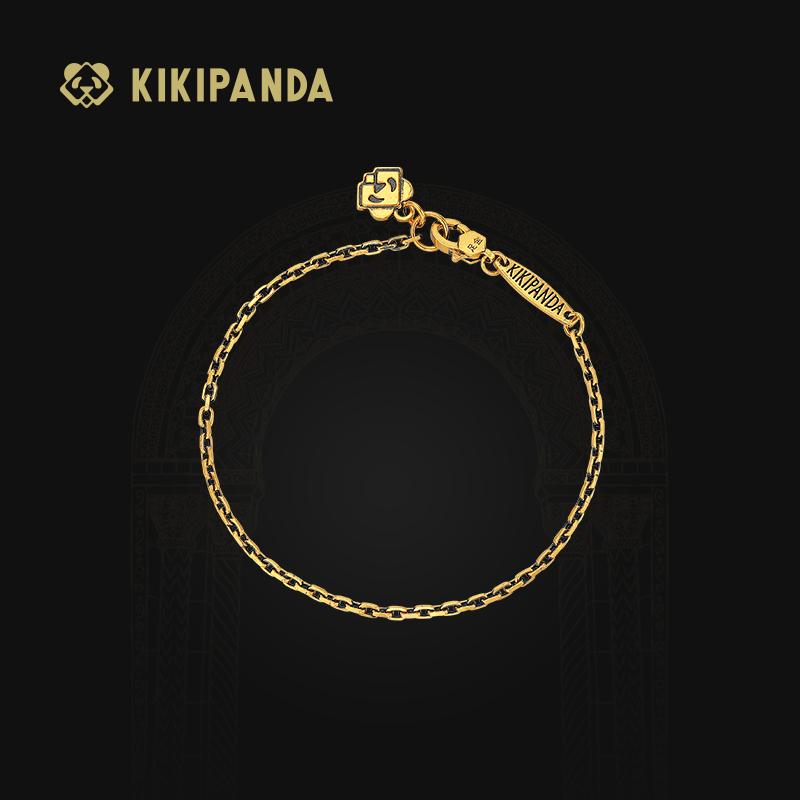 KIKIPANDA潮牌黑金手链：黄金999足金手环，复古做旧，女性魅力新定义！