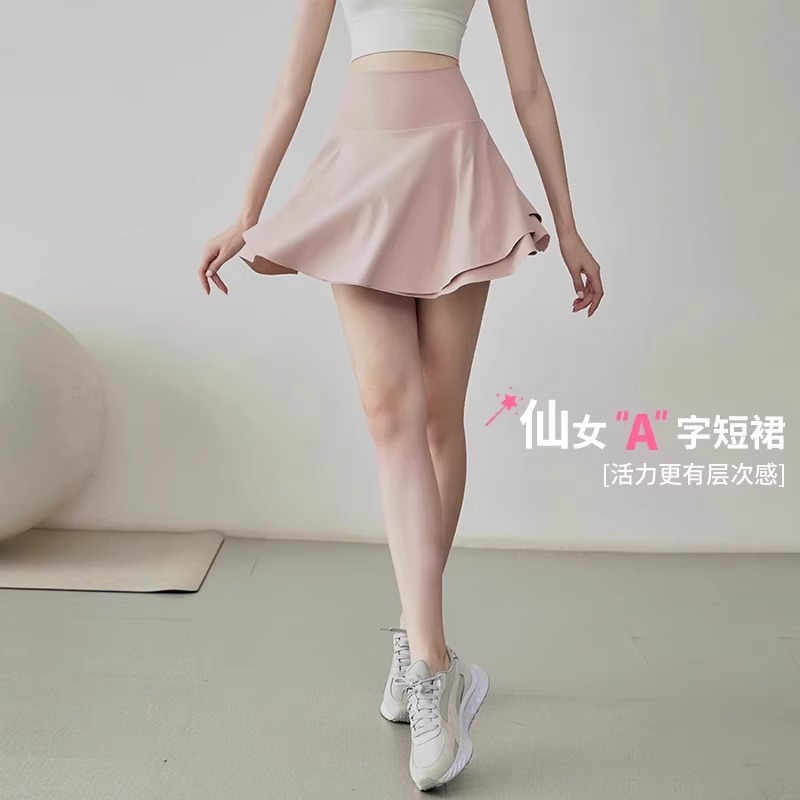 yoyomeat高腰A字百褶瑜伽短裙，撞色高尔夫网球裙防走光运动短裙裤，夏日必备！