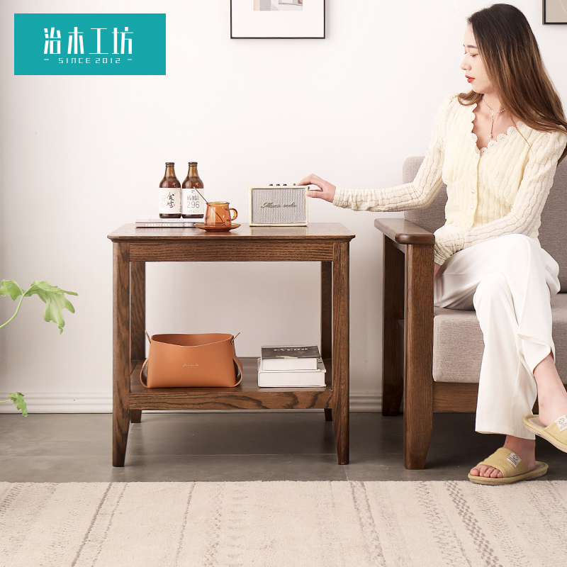 治木工坊全实木方几：美式简约橡木茶几，客厅新宠，品质生活从这里开始！️