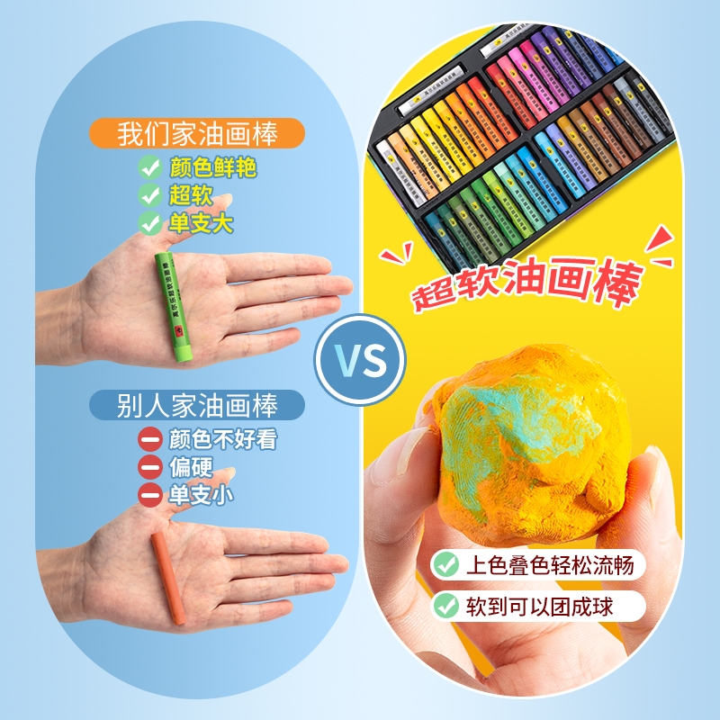 高尔乐重彩超软油画棒：创意涂鸦新体验，孩子生日礼物首选