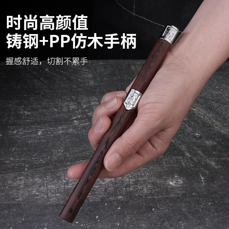 大马士革钢VG10牛排刀真的绝了！切牛排像切豆腐？这把刀太香了