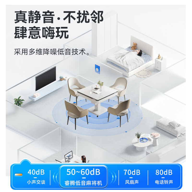 麻将机全自动家用折叠麻将桌餐桌两用电动取暖低音四口机麻棋牌桌：居家娱乐新风尚！