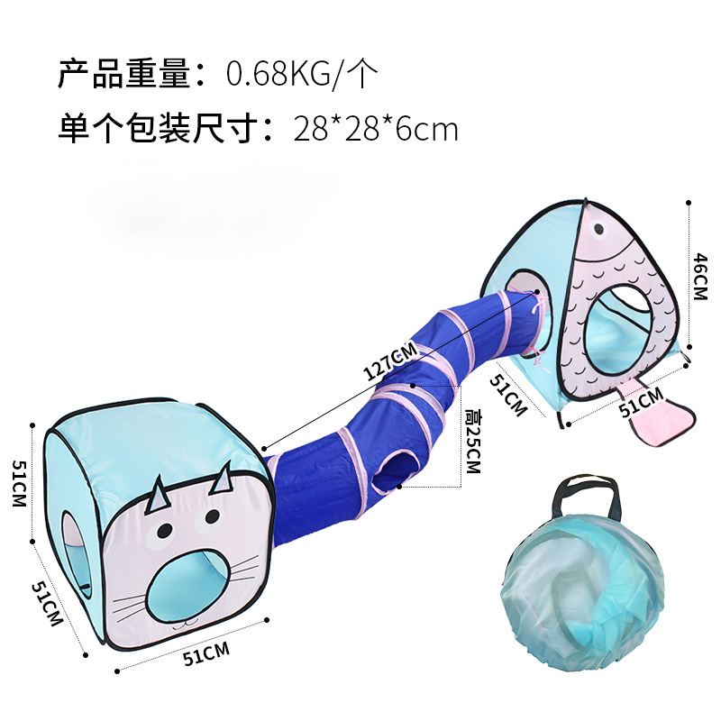 猫隧道可折叠躲避屋：给喵星人的四季安全屋，迷宫般探险乐园