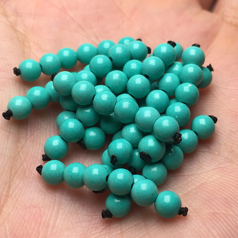 微瑕疵原矿松石绿松石圆珠随形4-5MM，一颗的价格是多少？揭秘市场行情！