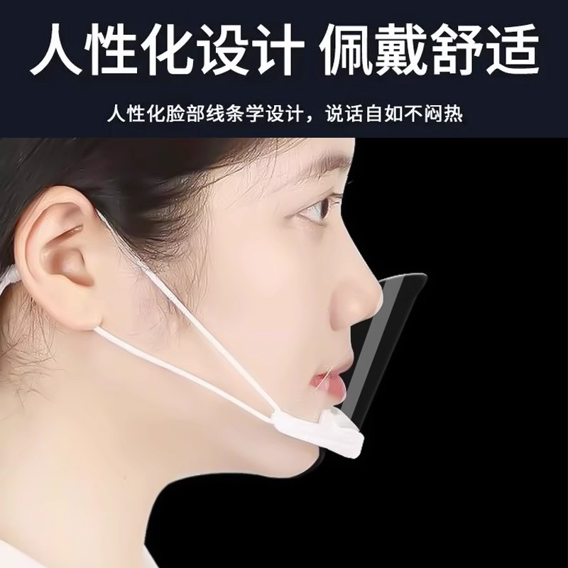 餐饮透明口罩：厨房里的时尚防护，拒绝口水飞沫面罩难题！