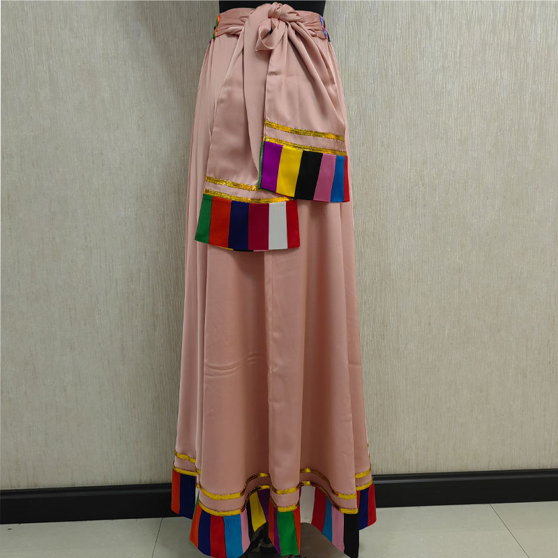 新款藏族舞蹈演出服装：女民族服装藏族半身裙大摆裙，艺考练习裙必备神器！